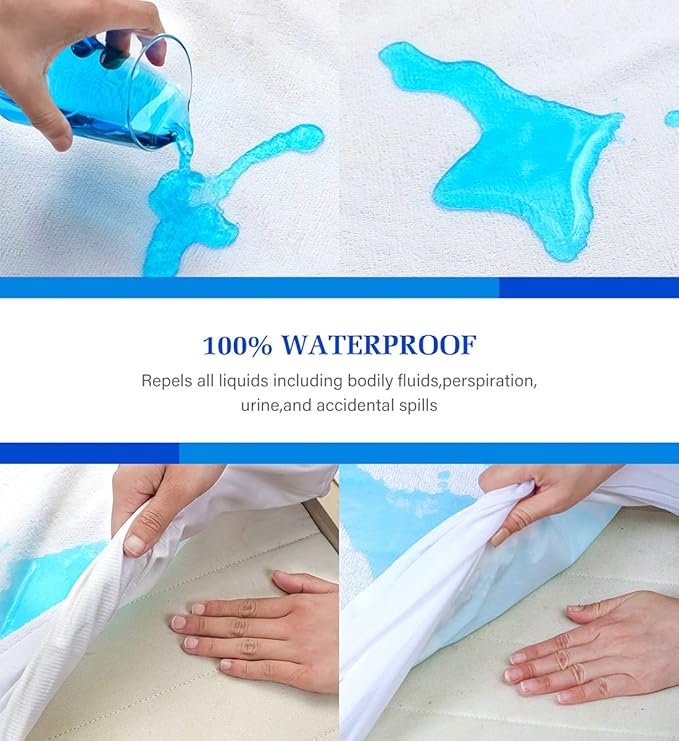 Twin XL Mattress Protector,Mattress Cover Noiseless Waterproof Soft Breathable Terry for Pets Kids Adults 39" x 80"