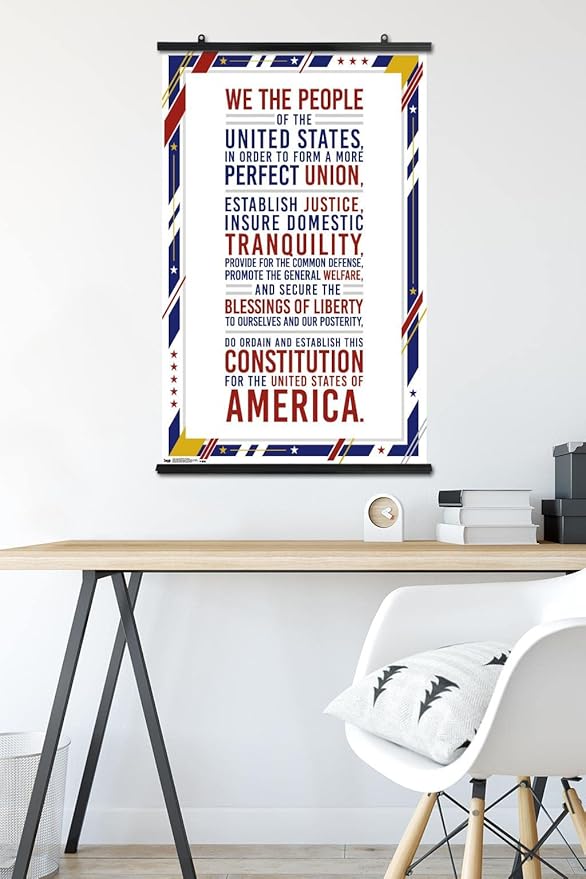Trends International The United States Of America - Constitution Preamble Wall Poster, 22.375" x 34", Poster & Clip Bundle
