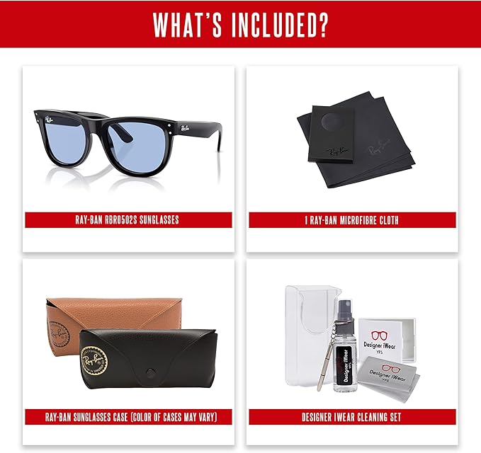 Ray-Ban Wayfarer Reverse RBR0502S Square Sunglasses for Men for Women +BUNDLE with ACCESSORY EYEWEAR KIT