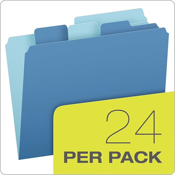 Pendaflex Divide-It-Up File Folder, Letter Size, 24 Count, Assorted Colors (10772)