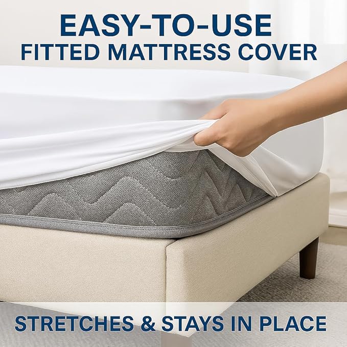 Vinyl Plastic Mattress Protector Fitted Sheet Style Waterproof Mattress Cover Breathable - Bed Wetting and Spill Protection for Mattress Fits a Mattress Up to 11.5" Deep (Full 76" x 54" x 11.5" Deep)