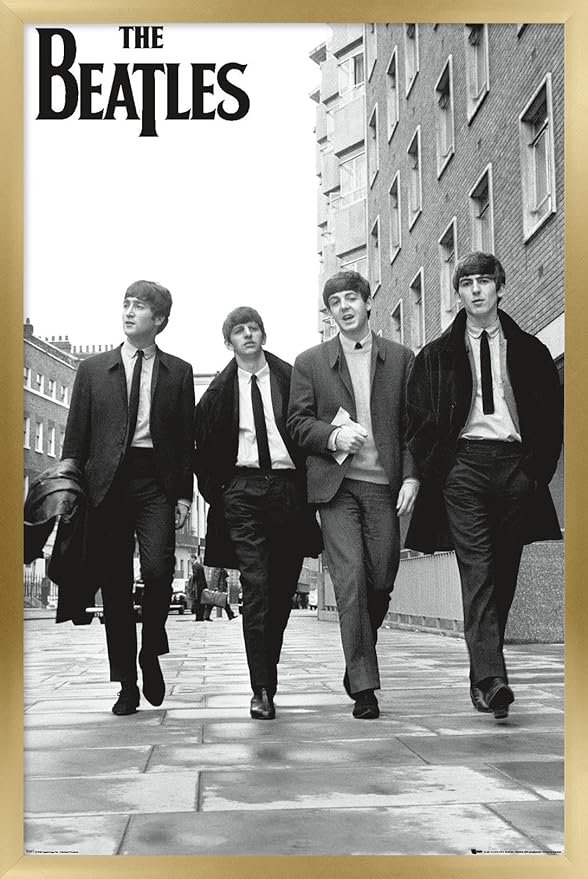 Trends International The Beatles - In London Wall Poster, 22.4L x 14.7W, Gold Framed Version