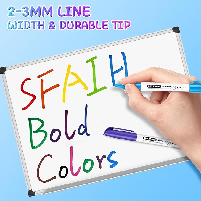 SFAIH Dry Erase Markers Fine Point 12 Colors, 72 Pack (6 Dozen) - Bulk Low Odor Whiteboard Markers for Semester Supply, Office Inventory, Art Studio | 5 Sizes: 12/24/48/72/144 Packs