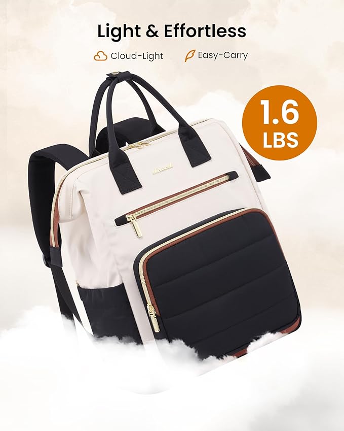 LOVEVOOK Puffer Laptop Backpack for Women, 15.6 Inch Work Backpack purse for Nurse Teacher, College Back to School Bookbag for Teen Girls, Personal Item Travel Bag Computer Daypack for Daily Commute