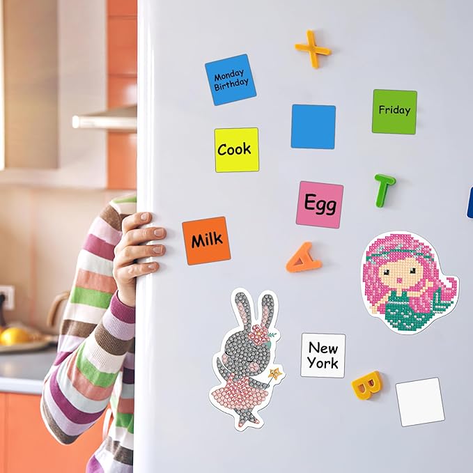 Reusable Magnetic Sticky Notes 3x3 Inch - 36 Pack Dry Erase Whiteboard Magnets for Teachers Classroom, Colorful Fridge Stickers for Refrigerator, Office,Whiteboard