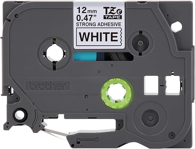 Brother Genuine P-Touch TZe Black Print on White Label Tape (TZeS231), Strong Adhesive Laminated, ~1/2in x 26.2ft (12mm x 8m), for Select P-Touch Label Makers, Water-Resistant, Extra Strength