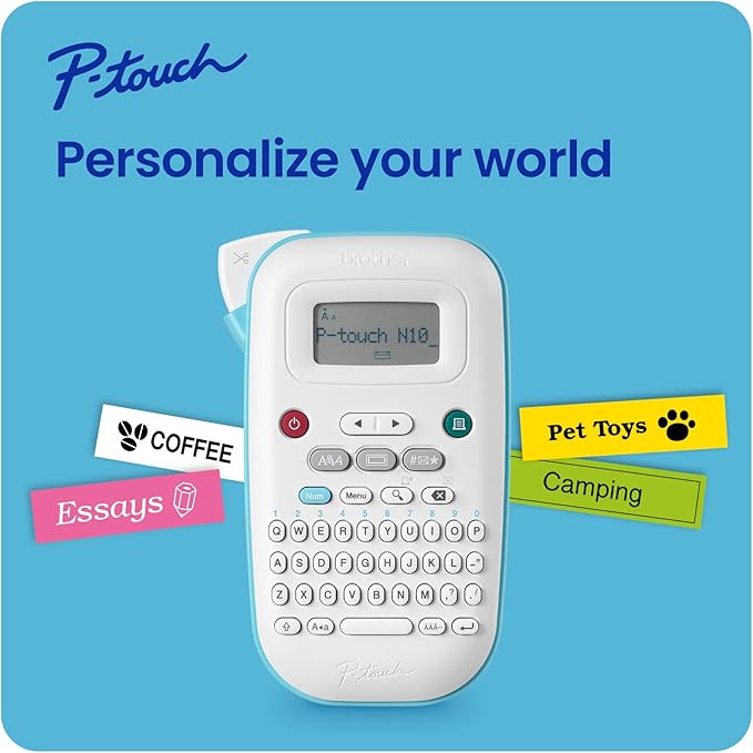 Brother P-Touch PT-N10 Personal Handheld Label Maker,Portable and Prints,P-Touch Btag ~½” (12mm) Wide Color Personalized Label Tapes,(Pack of 3)