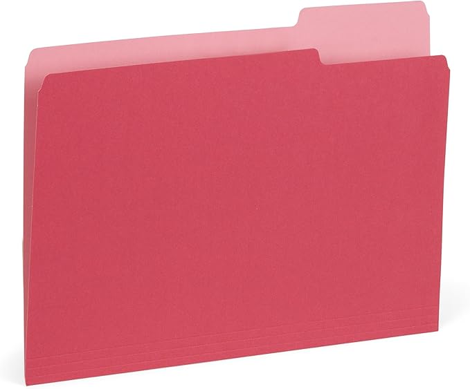 Blue Summit File Folders, Letter Size, 1/3 Tab, Two-Tone Bright Colors – 100 Pack