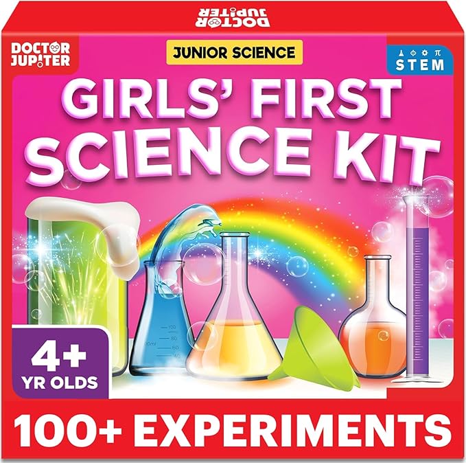 Doctor Jupiter Girls' First Science Kit for Kids Ages 4-5-6-7-8 | Easter, Birthday Gift Ideas for 4+ Year Old Girls | STEM Toy Kit with 100+ Experiments | Learning & Educational Projects