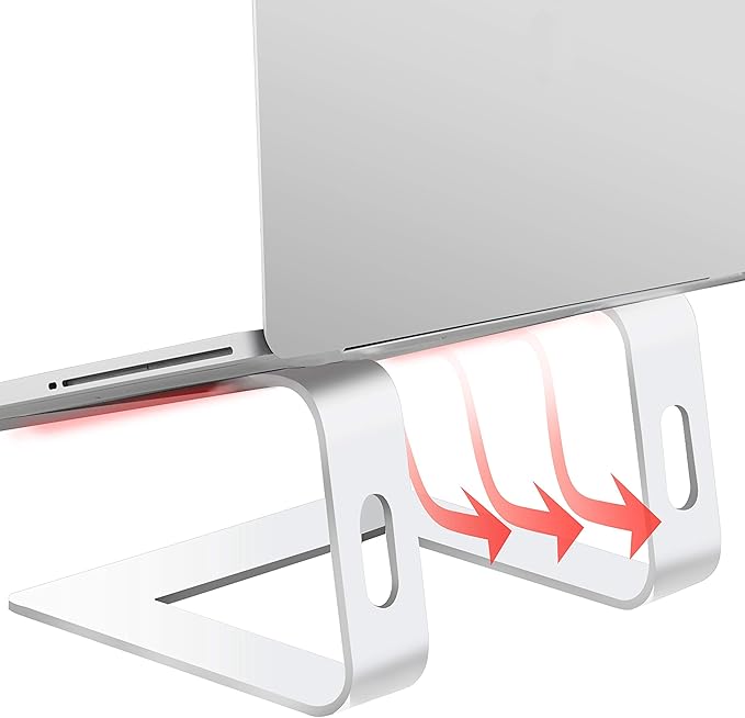 Orionstar Laptop Stand Portable Aluminum Laptop Riser Compatible with Mac MacBook Air Pro 10 to 15.6 Inch Notebook Computer, Detachable Ergonomic Elevator Holder, Silver