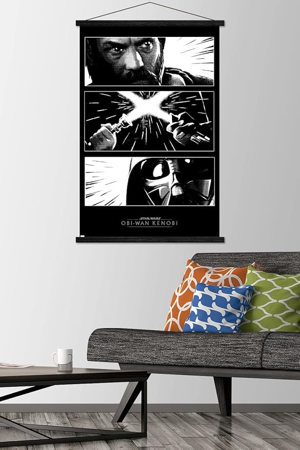 Trends International Star Wars: Obi-Wan Kenobi - Panels Wall Poster, 22.375" x 34", Print and Black Hanger Bundle
