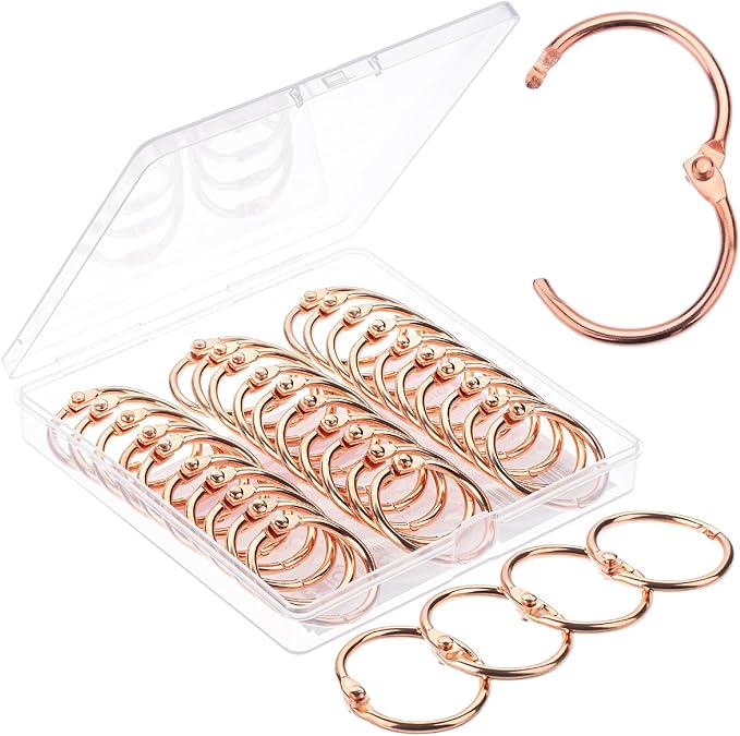 Mr. Pen- Loose Leaf Binder Ring, 40 Pack, Rose Gold Binder Rings 1 Inch, Book Rings