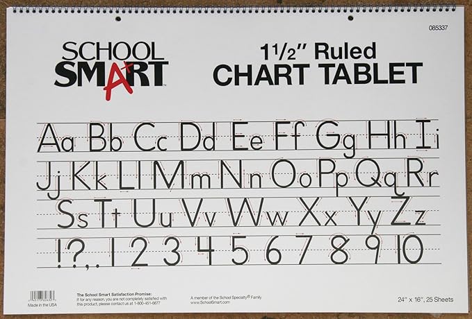 School Smart-85337 Chart Tablet, 24 x 16 Inches, 1-1/2 Inch Skip Line, 25 Sheets - White (Pack of 4)