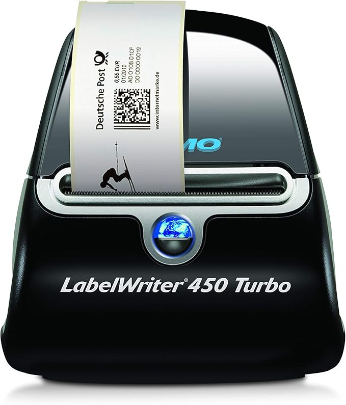DYMO LabelWriter 450 Turbo Direct thermal 600 x 300DPI Black,Silver label printer (Renewed)