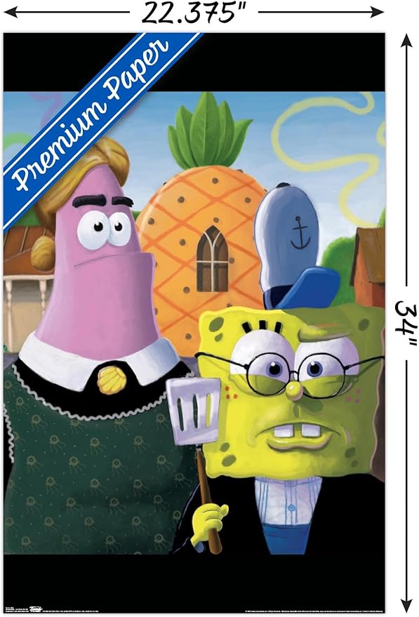 Trends International Nickelodeon Spongebob - American Gothic Wall Poster, 22.375" x 34", Premium Unframed Version