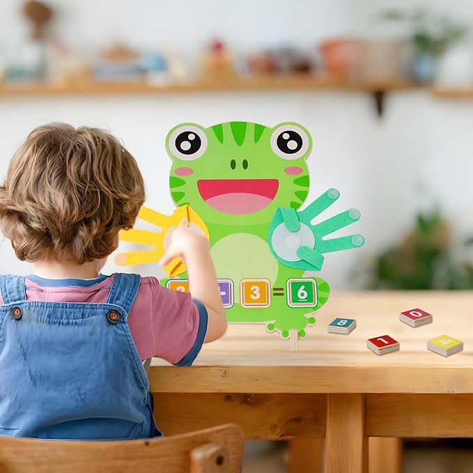 Preschool Learning Toys for Toddlers 3 4 5 Years, Finger Counting Number Blocks for Kids, Educational Math manipulatives Toys, Preschool Wood Homeschool Educational Math Toy for Boys Girls.