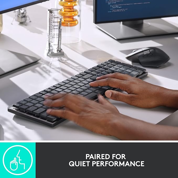 Logitech MX Mechanical Full-Size Illuminated Wireless Keyboard, Linear, and MX Master 3S Performance Wireless Bluetooth Mouse Bundle, macOS, Windows, Linux, iOS, Android
