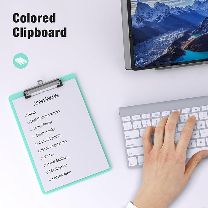 2 Pack Small Clipboards, A5 Plastic Mini Teal Clip Board for Classroom, Students, Kid, Size 6" x 9" with Low Profile Clip, Office & School Supply