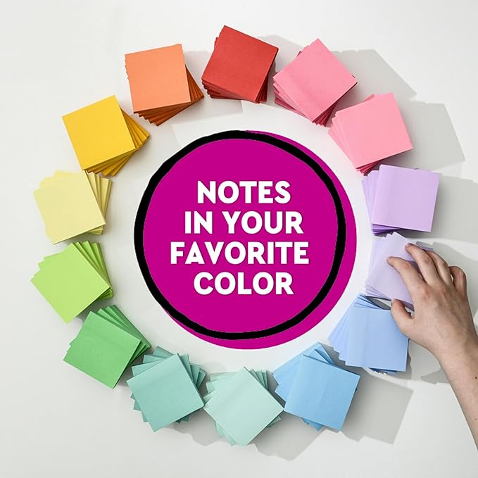 Post-it Super Sticky Notes, 5 Sticky Note Pads, 3 x 3 in., Ideal for Organization in Your Dorm, Home or Office, Single Color Packs Collection, Orchid Frost Lavender