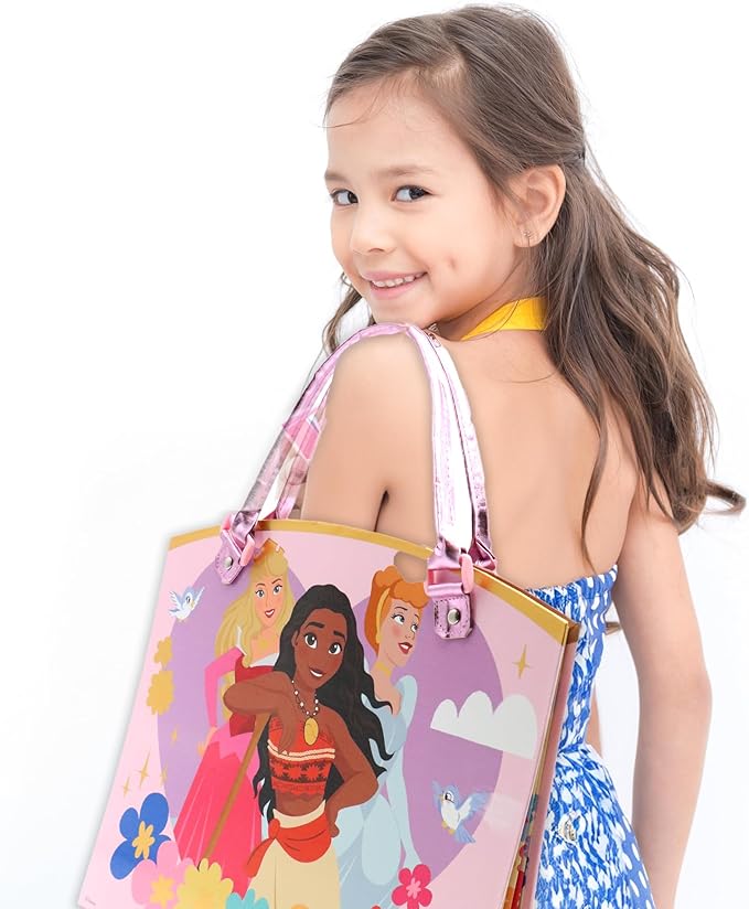 Disney Princess Activity Tote – Ultimate Princess Adventure Bag with Coloring Books, Stickers, Crayons & Games – Travel-Friendly Art Set for Girls Ages 3+ – Great Gift for Creative Play