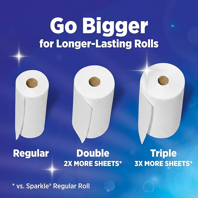 Sparkle Paper Towels, Spirited Prints, Pick-a-Size, 6 Count of 110 Sheets Per Roll, 110 Sheets (Pack of 6)
