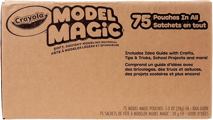 Crayola Model Magic - White (75ct), 1oz Modeling Clay Alternative, Essential Easter Basket Stuffers, Molding Air Dry Clay for Kids, Spring & Easter Craft Supplies