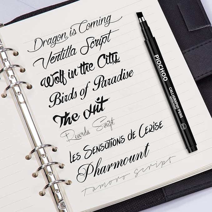 Calligraphy Pens,8 Size Calligraphy Pens for Writing,Brush Pens Calligraphy Set for Beginners, Hand Lettering Pens