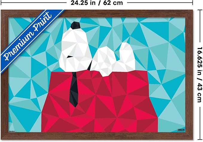 Peanuts: Astronomy-Geometry - Snoopy Wall Poster, 22.4L" x 14.7W", Mahogany Framed Version