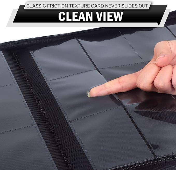 12 Pocket Card Binder, Zipper Trading Card Binder, 720 Large Capacity Side Loading Non-Ring Card Album, Double Sided Acid-Free Card Protector Binder, Card Collection for TCG, MTG, Sport Card, White