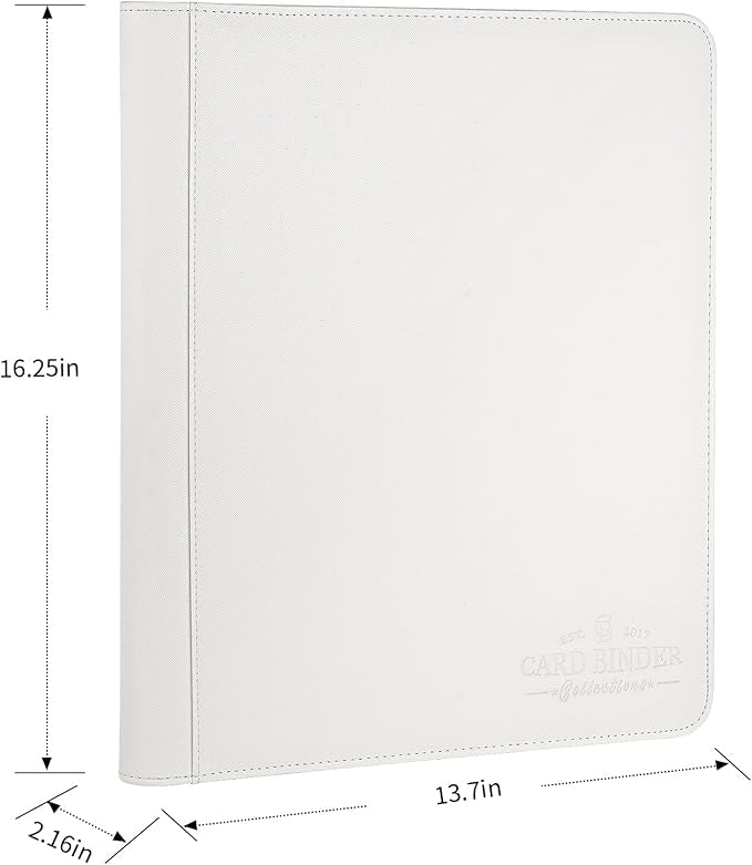 Toploader Binder,Toploader Hard Cases, 9-Pocket Pages Sleeves Hold up 288 Cards.Toploader Card Binder with Sleeves for “3×4” rigid，Card Holder(White)