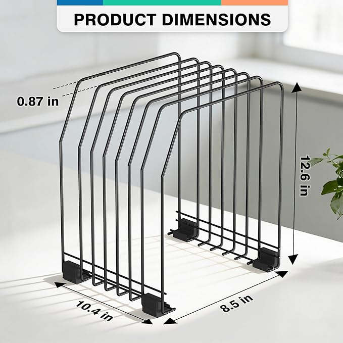 File Organizer for Desk, 7-Section Vertical File Sorter, Paper Holder Organizer Standing Metal File Folder for Office Home Classroom, Black (2Pack)