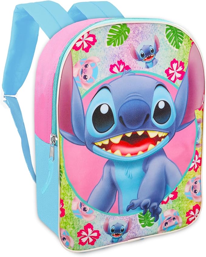 Lilo And Stitch School Backpack and Lunch Bag Bundle - 4 Pc Bundle With 16" Stitch School Bag, Stitch Lunch Box, And More For Boys And Girls | Stitch School Supplies Set