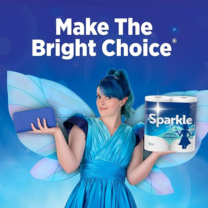 Sparkle Paper Towels, Spirited Prints, Pick-a-Size, 6 Count of 110 Sheets Per Roll, 110 Sheets (Pack of 6)