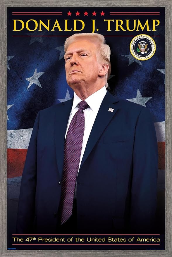 President Donald Trump - 47th President Wall Poster, 34L" x 22.4W", Barnwood Framed Version
