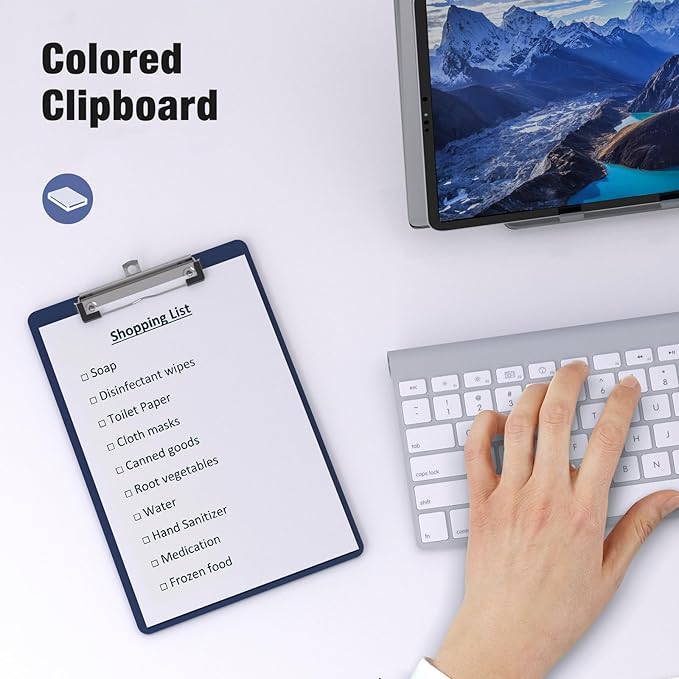 Small Clipboards, A5 Plastic Mini Blue Clip Board for Classroom, Students, Kid, Size 6" x 9" with Low Profile Clip, Office & School Supply