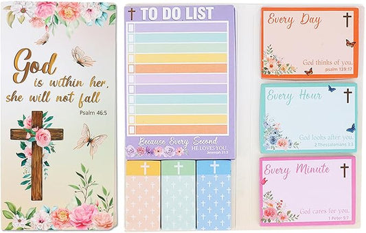 QPIXVB Bible Sticky Notes,Bible Study Supplies,550 Sheets Post It Notes,Cute Gifts for Book Lovers,Classroom Christmas Gift for Students,Note Taking Supplies,Divider Tabs Bundle School Stuff