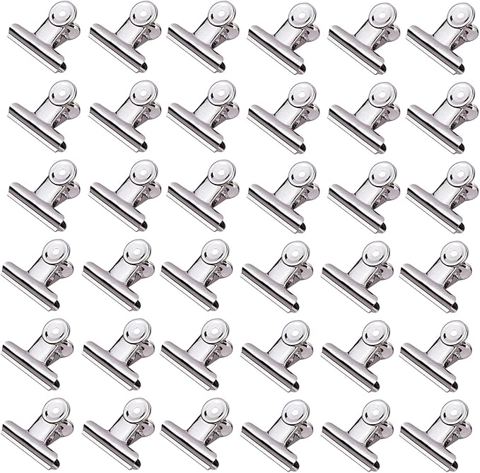 Extra Large Bulldog Clips, 36 Pack, 3 Inch, Silver, 75 mm, Food Clip, Chip Clip, Binder Clips, Fold Clamps for Home School Office Supplies
