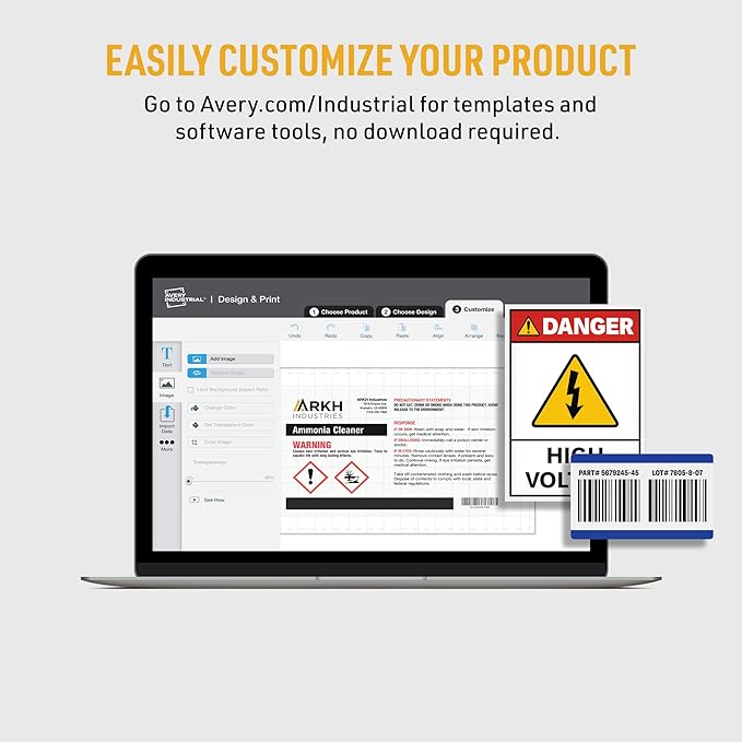 Avery White Asset Tag Labels, 1/2" x 1", Laser Printable Tags, 672 Waterproof Labels (61527)