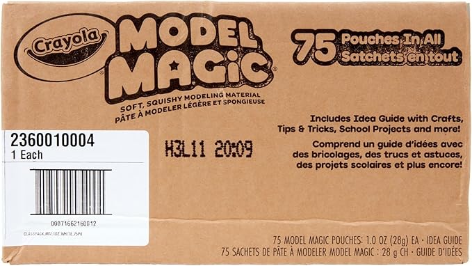 Crayola Model Magic - White (75ct), 1oz Modeling Clay Alternative, Essential Easter Basket Stuffers, Molding Air Dry Clay for Kids, Spring & Easter Craft Supplies
