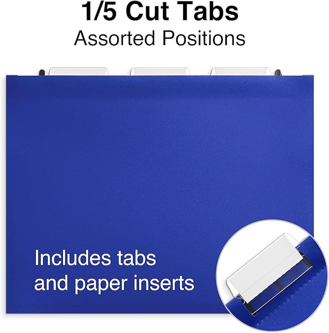 Staples Poly Expanding Hanging File Pockets, Letter, Assorted, 5/Pack