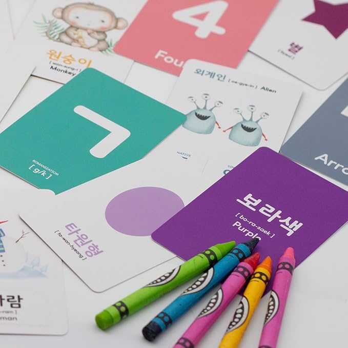 Toddler Korean Flashcards – 55 Fun & Educational Cards for Preschoolers & Beginners