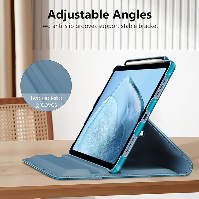 Fintie Rotating Case for iPad (A16) 11th Generation 11 Inch (2025), iPad 10th Generation 10.9 Inch (2022) - [Built-in Pencil Holder] 360 Degree Rotating Protective Stand Cover, Blue Ocean