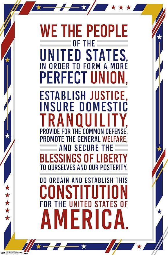 Trends International The United States Of America - Constitution Preamble Wall Poster, 22.375" x 34", Unframed Version