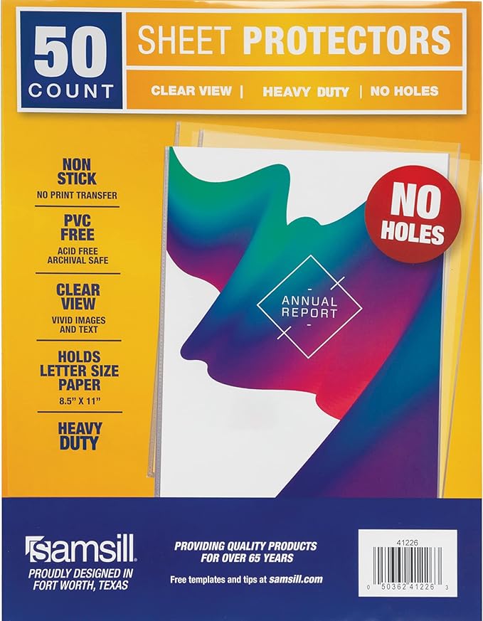 SAMSILL Sheet Protector NO-Hole Family