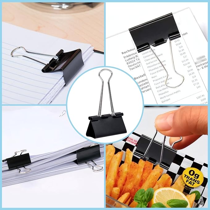 360 PCS Binder Clips Small – Mini Black Metal Paper Clamps, 0.6in/15mm Binder Paper Clips, Binder Clamps Set for Office Home School Supplies