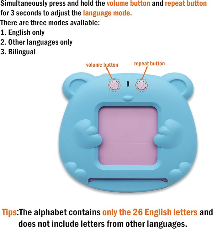 Spanish & English 510 Words Alphabet Bilingual Talking Flash Cards for 3-8 Years Toddlers, Pocket Speech Buddy Therapy Autism Toys, Educational Learning Interactive Toy for Boys Girls Kids Gifts Blue