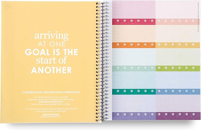Erin Condren 7" X 9" Spiral Bound Dot Grid Journal Notebook - Layers Colorful, 5Mm Dot Grid, 160 Page Writing, Drawing & Art Notebook, 80Lb Thick Paper, Stickers Included