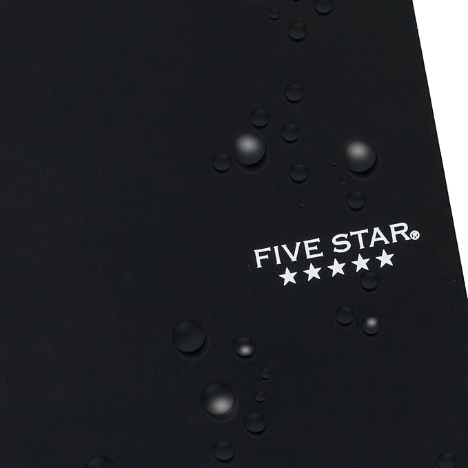 Five Star Spiral Notebook, 2 Subject, College Ruled Paper, 6" x 9-1/2", 80 Sheets, Fights Ink Bleed, Water Resistant Cover, Black (840029AA2-ECM)