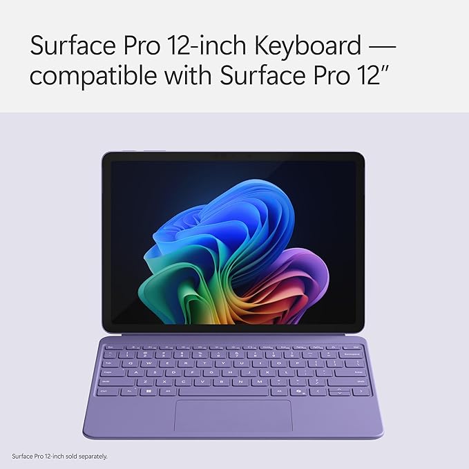 Microsoft Surface Pro Keyboard for Surface Pro 12" Device, Keyboard Only, Alcantara Material, Violet