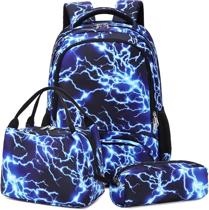 Meisohua School Backpack for Teens Girls Boys Backpack for Elementary Middle School Bookbag for Kids Backpack Lunch Bag Set